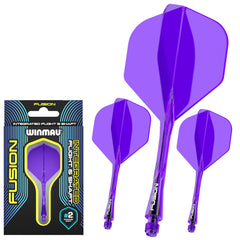 Winmau Fusion Flights & Shafts Short - Intermediate - Medium 2 - Short 22mm - Purple - FutureDart