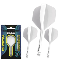 Winmau Fusion Flights & Shafts Short - Intermediate - Medium 2 - Short 22mm - White - FutureDart