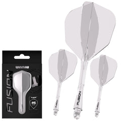 Winmau Fusion Flights & Shafts Short - Intermediate - Medium 6 - Short 22mm - Clear - FutureDart