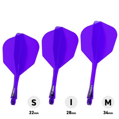 Winmau Fusion Flights & Shafts Short - Intermediate - Medium 6 - Short 22mm - Purple (Translucent) - FutureDart