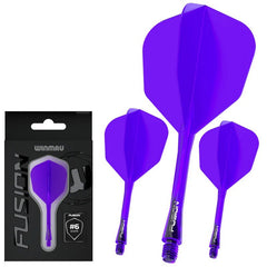 Winmau Fusion Flights & Shafts Short - Intermediate - Medium 6 - Short 22mm - Purple (Translucent) - FutureDart