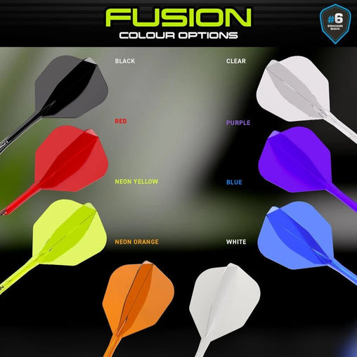 Winmau Fusion Flights & Shafts Short - Intermediate - Medium 6 - Short 22mm - Yellow - FutureDart
