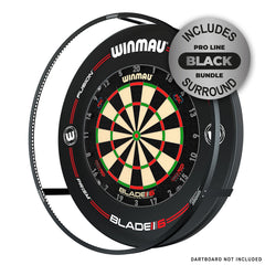 Winmau Plasma Dartboard LED Beleuchtung & Black Proline Surround Bundle - FutureDart