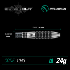 Winmau Blackout V2 steel darts 24g, 26g 