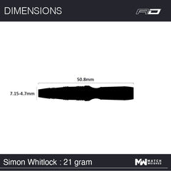 Winmau Simon Whitlock Onyx Au Special Edition Steeldarts 21g, 23g