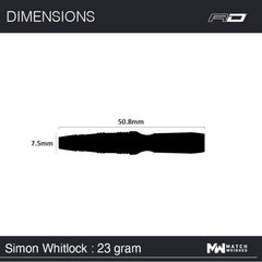 Winmau Simon Whitlock Onyx Au Special Edition Steeldarts 21g, 23g