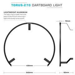 MISSION Torus 270 Grad Dartboard Beleuchtung LED