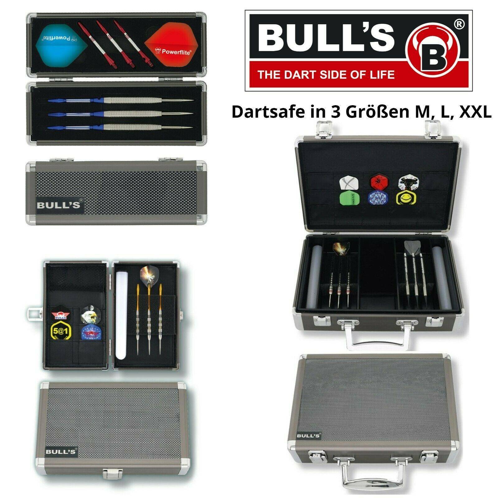 Bulls Dartsafe Aluminiumcase Dartkoffer Dart Tasche  in 3 Größen M, L, XXL
