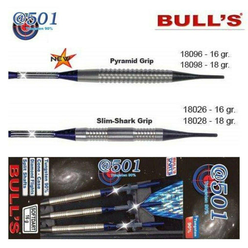 Bulls @501 soft darts 16g, 18g