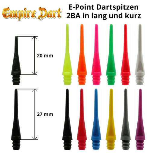 Empire E-Point dart tips 2BA soft tip points short/long - 100 pieces
