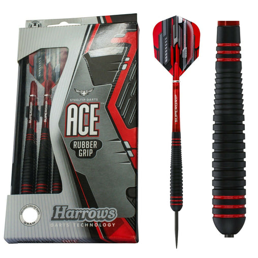 Harrows ACE Rubber Grip Steel Darts 20g, 22g, 24g, 26g