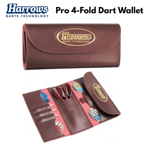 Skórzany portfel Harrows Pro 4-fold Dart - brązowy 