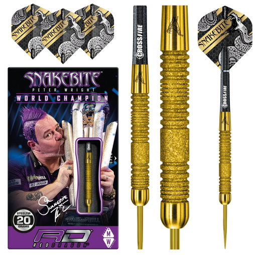 Red Dragon Peter Wright Euro 11 Element Gold PC 20 steel darts 20g, 24g 