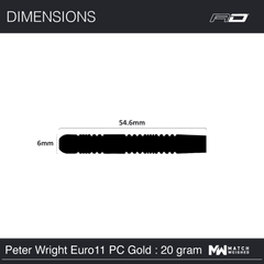 Rzutki stalowe Red Dragon Peter Wright Euro 11 Element Gold PC 20 20g, 24g 