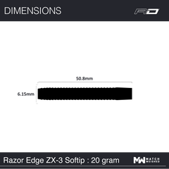 Miękkie rzutki Red Dragon Razor Edge ZX-3 20g 