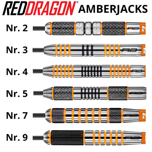 Red Dragon Amberjack steel darts 21g, 22g, 23g, 24g, 26g, 28g 