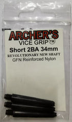 Archers Vice Grip Nylon Shafts - Schwarz - Short 34 mm - FutureDart