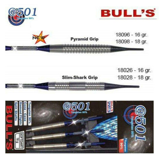 Bulls @501 Softdarts 16g, 18g - 18096 Pyramid Grip 16g - FutureDart