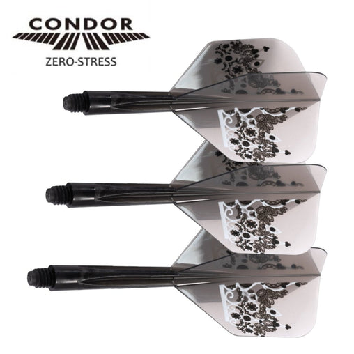 Condor Zero Stress Crown Small Shape Flight Stems Shafts - Clear Black - S= 21.5mm - FutureDart