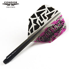 Condor Zero Stress Graffiti Small Shape Flight Stems Shafts - Clear - S= 21.5mm - FutureDart