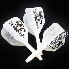Condor Zero Stress Lion Zebra Small Shape Flight Stems Shafts - White - S= 21.5mm - FutureDart