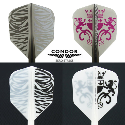 Condor Zero Stress Lion Zebra Small Shape Flight Stems Shafts - White - S= 21.5mm - FutureDart