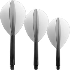 Condor Zero Stress Pear Shape Flight Stems Shafts - Clear Black - S 21.5 mm - FutureDart