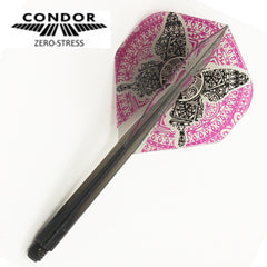 Condor Zero Stress Standard Butterfly Flight Stems Shafts - Clear Black - S= 21.5mm - FutureDart