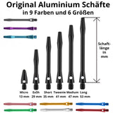 Dart Alushafts Dartschaft Schäfte - 9 Farben, 6 Längen