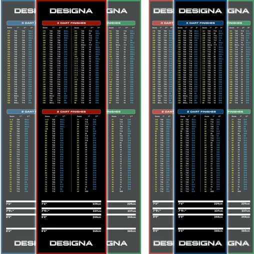 Designa Carpet - Mat Checkout Teppich Dartteppich Dartmatte in 2 Größen und 3 Farben - Blue - 290cm x 60cm - FutureDart