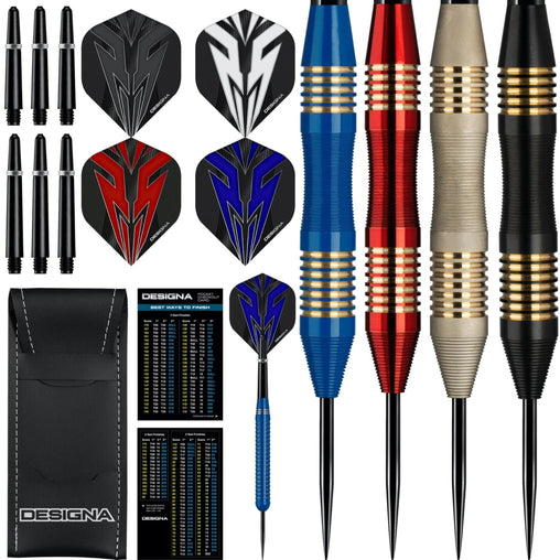 Designa Mako "Micro Grip" Steeldarts 23g, 25g - Blue - 23g - FutureDart