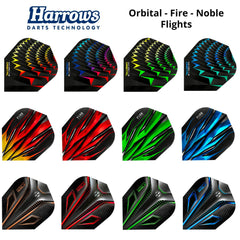 Harrows Orbital - Fire - Noble Standard Flights - Orbital Yellow Red - FutureDart