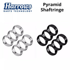 Harrows Pyramid Shaftringe silber - schwarz - Silber - FutureDart