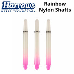 Harrows Rainbow Nylon Shafts - Short 35mm - Pink - FutureDart