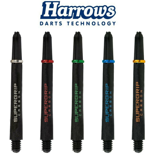 Harrows Supergrip Carbon Shafts mit Ring - Schwarz/Silber - Short 33mm - FutureDart