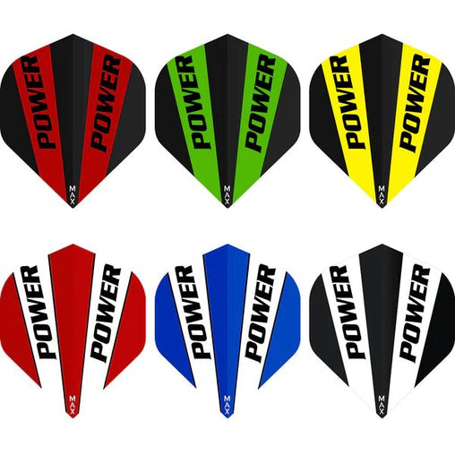 McCoy Power Max Dart Flights - 150 Micron - No2 - Std - Solid - 2 Colour - Black Red - FutureDart