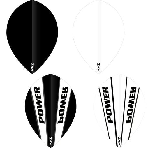 McCoy Power Max Dart Flights - 150 Micron - Pear - Solid - Black - FutureDart
