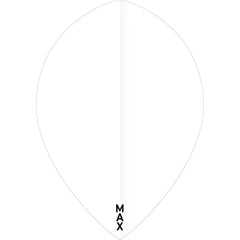 McCoy Power Max Dart Flights - 150 Micron - Pear - Solid - White - FutureDart