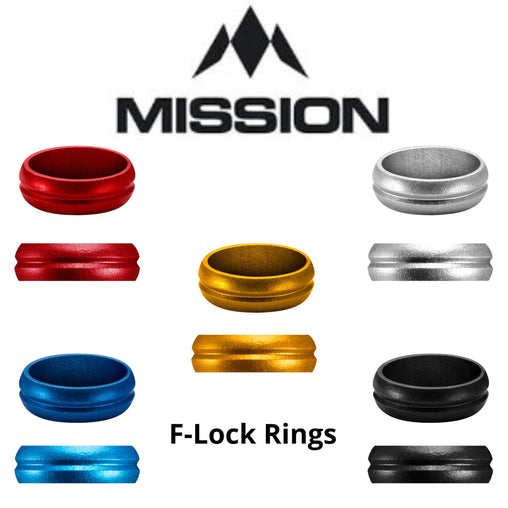 Mission F - Lock Rings Aluminium Schaftringe Flight Ringe Slot Lock - schwarz - FutureDart