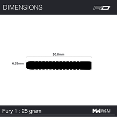 Red Dragon Fury 1 Steeldarts 21g, 23g, 25g - 21g - FutureDart