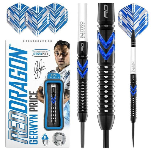 Red Dragon Gerwyn Price Blue Ice Special Edition Steeldarts 22g, 24g, 26g - 22g - FutureDart