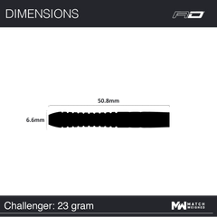 Red Dragon Gerwyn Price Challenger Steeldarts 23g, 24g, 25g - 23g - FutureDart