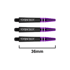 Red Dragon Nitrotech Peter Wright Snakebite Shafts - Black - Purple - Short 36 mm - FutureDart