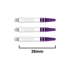 Red Dragon Nitrotech Peter Wright Snakebite Shafts - White Purple - Short 36 mm - FutureDart