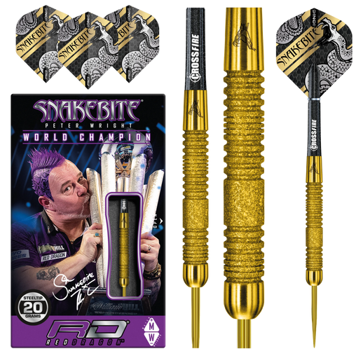 Red Dragon Peter Wright Euro 11 Element Gold PC 20 Steeldarts 20g, 24g - 20g - FutureDart