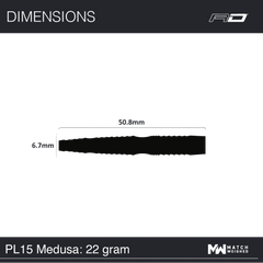 Red Dragon Peter Wright PL 15 Medusa Steeldarts 22g, 23g, 24g - 22g - FutureDart