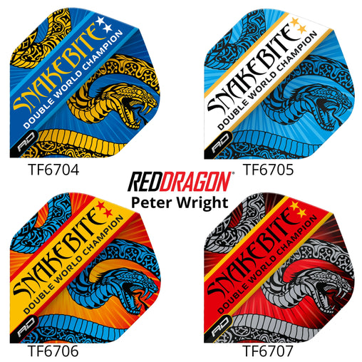 Red Dragon Peter Wright Snakebite Double World Champion Flights - F6704 - FutureDart