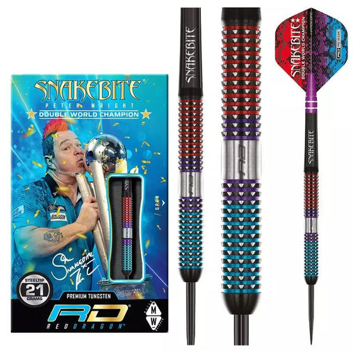 Red Dragon Peter Wright Snakebite Spirit Steeldarts 21g, 23g, 25g - 21g - FutureDart