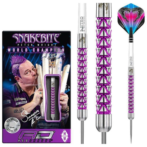 Red Dragon Peter Wright Snakebite Vyper Steeldarts 20g, 22g, 24g - 20g - FutureDart