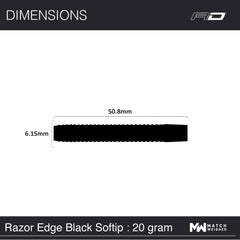 Red Dragon Razor Edge Black Softdarts 20g - FutureDart